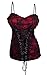 eVogues Sexy Plus size Floral Lace Corset Top Red - 1X