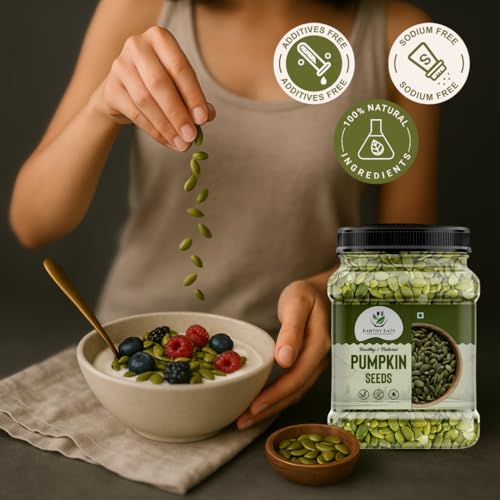 Image of Earthy Eats Pumpkin Seed 400gm | Nutrient-Rich Healthy Diet Snack | Baking, and Salads, Yogurt & Smoothies | Kaddu Seeds for Eating | Pepitas | Rich in Dietary Fibre, No Preservatives