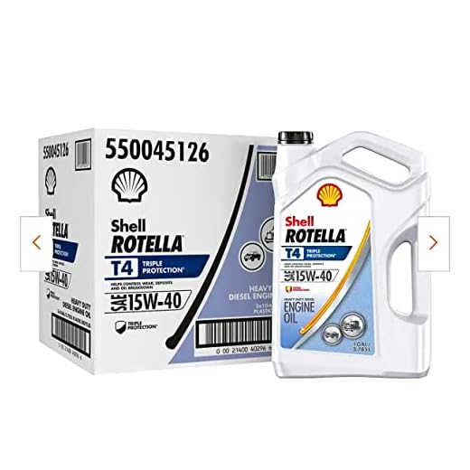 Shell Rotella T4 Triple Protection 15W-40 Diesel Engine Oil, 1 Gal. Pack of 3