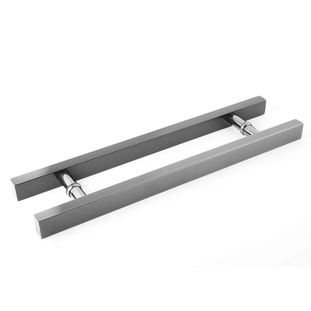 Gthtuhfd Black Back Double Side Door Handle Stainless Steel H-Shape Push Pull Door Handle,-Hole Distance 23.6 In