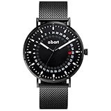 a.b.art メンズ腕時計 スイスパーツムーブメント サファイアガラス ブラック文字盤 ステンレスメッシュベルト 薄型 防水 アナログ シンプル ビジネス カジュアル 41mm