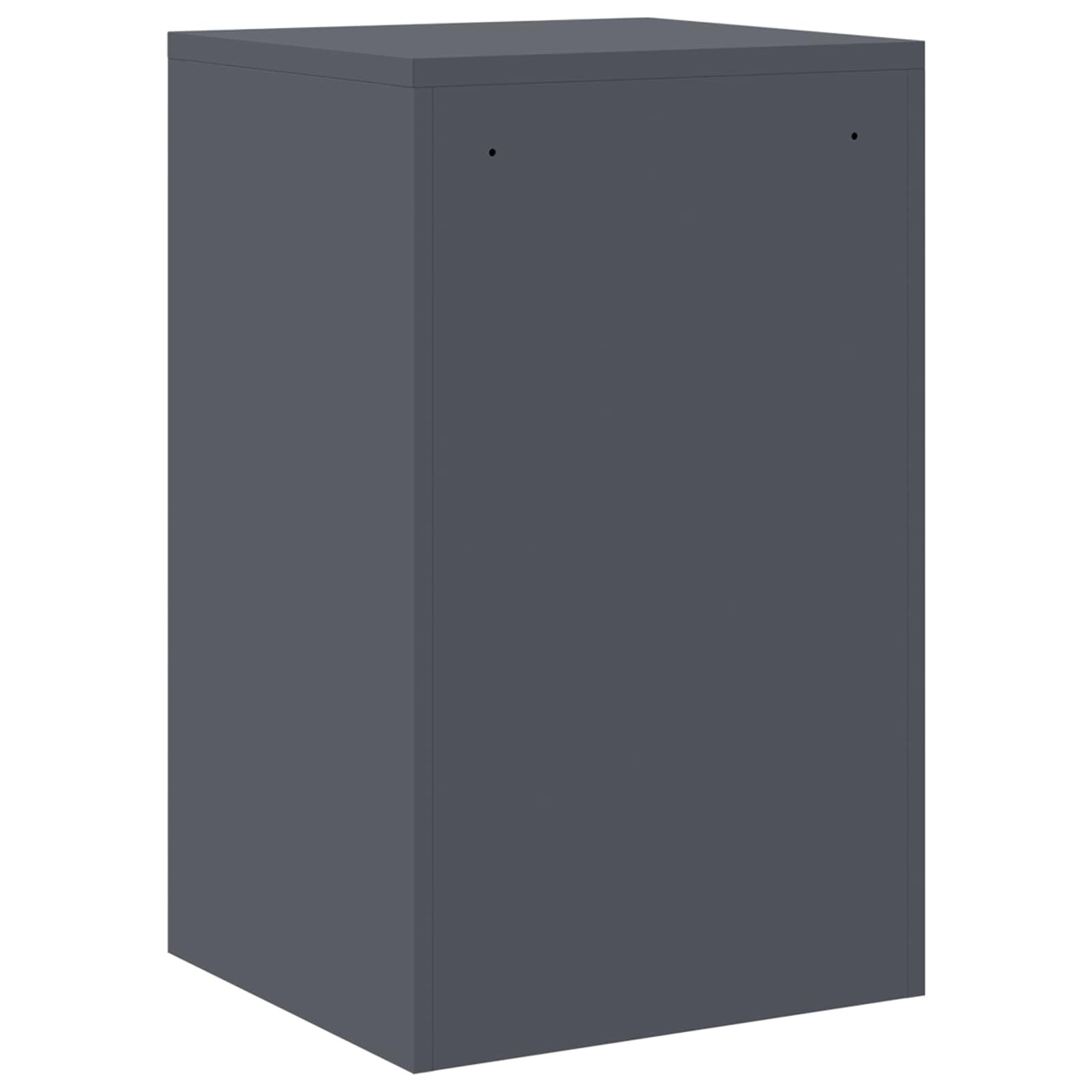 Aktenschrank aus kaltgewalztem Stahl 45,5 x 42 x 74,5 cm Anthrazit mit 2 ausziehbaren Regalen und 2 Nockenschlössern für Büroorganisation