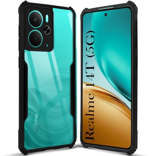 Image of Jkobi Back Cover Case for Realme 14T (Shockproof with Polycarbonate Clear Panel | Professional Black)