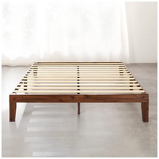 Mellow 12" Solid Wood Platform Bed Frame with Classic Wooden Slat (No Box Spring Needed), King