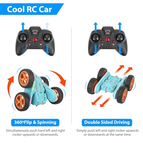 Image of Amitasha 4X4 Remote Control Drift Car 4WD All-Terrain 360 Rock Crawler High Speed Tumbling RC Dual Sided Stunt Car 4 Wheel Drive Rechargeable for Kids Boy