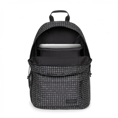 Image of EASTPAK Padded Double - 24L Squared Backpack with Dual Front Pockets, 13 inch Laptop Sleeve, Bottle Holder & Padded Straps, Refleks Space Black