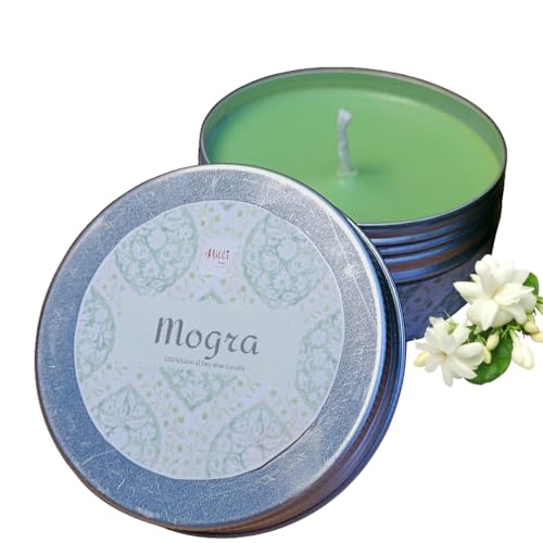 100gm Organic Pure Soy Wax Mogra Scented Candle | Jasmine Aroma |...