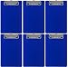 Trade Quest Memo Clipboard 6'' x 9'' Low Profile Clip Plastic (6-Pack) (Dark Blue)