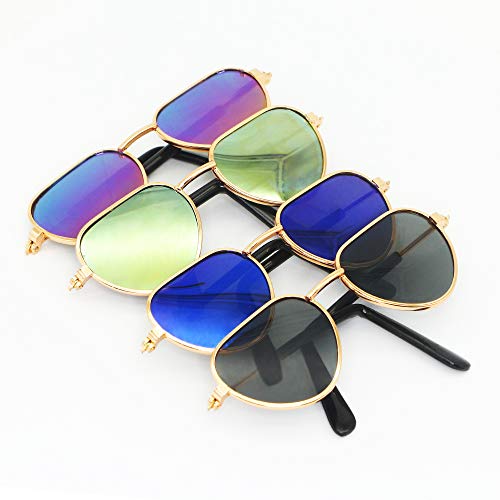 YAODHAOD Pet Sunglasses Classic Retro Circular Metal Prince Sunglasses Funny Cute Puppy Cat Teacher Bachelor Cosplay… - Image 2
