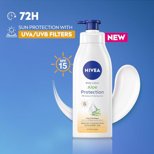 Image of NIVEA Aloe Protection Body Lotion 400 ml | UVA UVB filters | 72H Moisturization| Aloe Vera Extracts | Dep Moisture Serum | Men and Women | All Skin Type