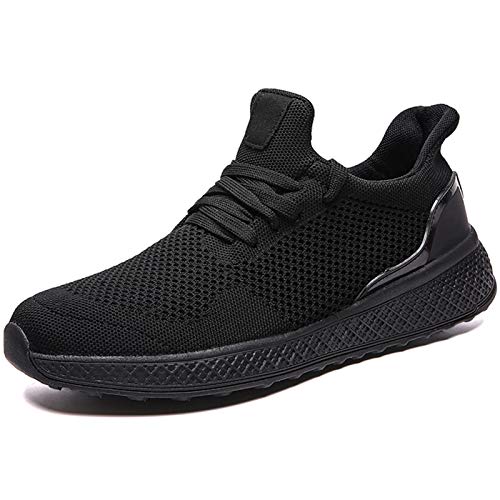 OBYMEUS Mens Tennis Work Walking Athletic Cross Training Workout Gym Casual Black Shoes Fashion Sneakers Sport Slip Resistant Running Minimalist Shoes for Trainer Mens Size 9.5