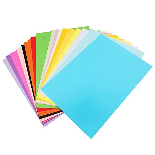Origami Paper,100 Sheets Colored A4 Paper,Coloured Paper 70GSM,20 Assorted Colours Handmade Folding Paper,Crafting and Decorating,Sketch and Cutting Paper,Coloured Printer Paper (11.7 x 8.3 inch)