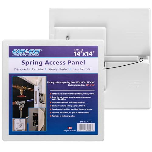 EASY-EXS Access Panels Spring-Fit 14x14 (External 16x16) Square (SAP1414) for Drywall celing Electrical Plumbing Hole Covers