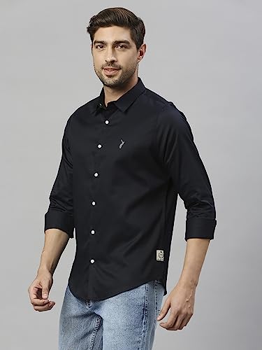 Image of Thomas Scott Men's | Solid | Full Sleeve | Slim Fit | Cotton Blend | Spread Collar | Casual Shirt