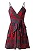 DREAGAL Women's V Neck Boho Floral Print Casual Sleeveless Short Dress