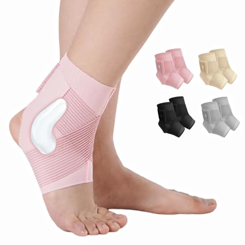 Pair of Compression Ankle Brace for Men and Women Adjustable Wrap with Straps Ultra-Thin Foot Support for Sports Running Gym