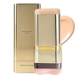 2in1 Flawless & Long-Lasting Dual-Ended Foundation Stick, Lightweight Coverage, Natural Beauty, Waterproof and Sweatproof for All Skin Types (#03)