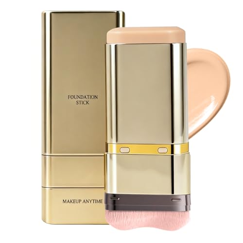 2in1 Flawless & Long-Lasting Dual-Ended Foundation Stick, Lightweight Coverage, Natural Beauty, Waterproof and Sweatproof for All Skin Types (#03)