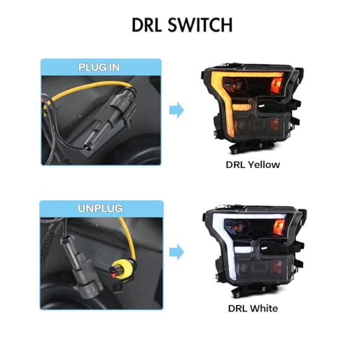 Image of letsdate Projector Headlights Compatible For F150 2015-2017 Halogen 2017-2020 HID 2015-2020 LED R-aptor with Startup Animation(Read Fitment Photo Carefully)