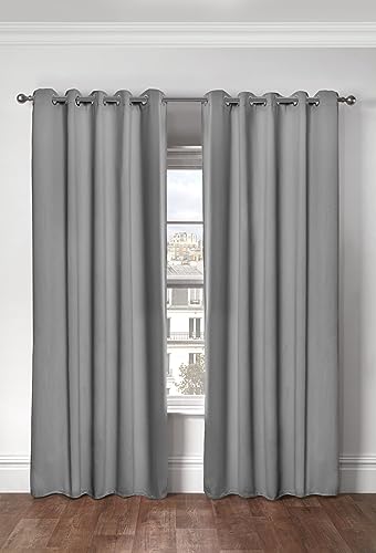 Emma Barclay Cali Eyelet - Woven Thermal Blackout Eyelet Curtains in Grey - Width 46 x Drop 54" (116 x 137cm) - Image 2