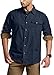CQR Men's 100% All Cotton Button Down Flannel Shirts, Long Sleeve Brushed Warm Soft Casual Outdoor Plaid Shirt, Corduroy Midnight Navy, Large
