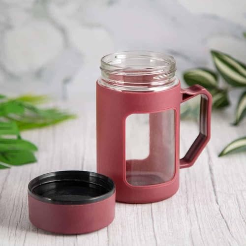 Image of 400 ML Double-Wall Borosilicate Glass Mug with Handle - Heat-Proof Clear Tea & Coffee Cup, Stylish Portable Drinkware for Home, Office & Travel