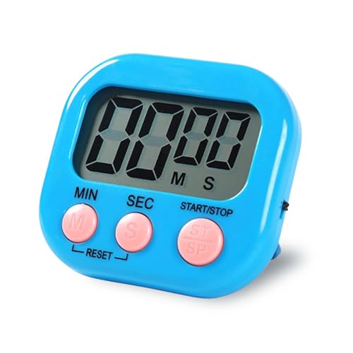 Multi-functional Digital Kitchen Timer - ABS material loud alarm large numbers cooking timer convenient storage back with plastic magnetic heel stand (blue)