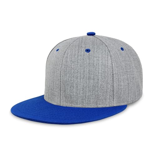 Image of CHOK.LIDS Classic Snapback Flat Bill Hat Blank Adjustable Baseball Cap | Structured high crown, flat visor, blank front for customization, adjustable snap closure, trendy everyday style