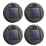 4 Pièces Modules Solaires de Remplacement 7 cm, Couvercle Solaire 1,2V 600mAh avec LED Bla...