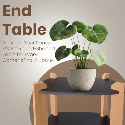 Image of Modern Rectangle Side Table, Home Decor for Living Room, Bed Side Tables for Bed Room, stools for Home, Furniture for Home, 2-Tier White Shelves