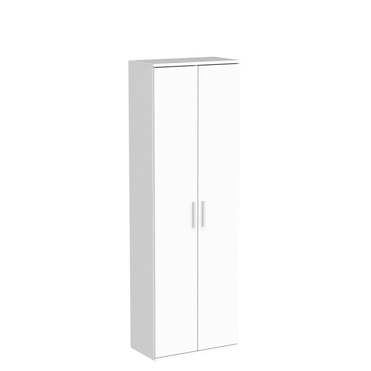 mokebo Mehrzweckschrank Besenschrank (60x180 cm) 'Der Lange' Made in Germany aus Holz auch als Haushaltsschrank Putzschrank Vorratsschrank Flurschrank Weiß