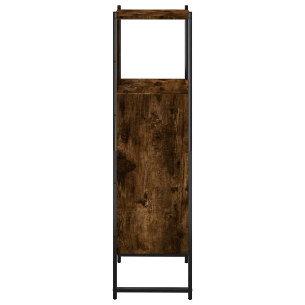 Szafka łazienkowa dąb wędzony 33 x 33 x 120,5 cm, materiał drewnopochodny, oszczędność miejsca, szafka łazienkowa z dużą ilością miejsca do przechowywania, do małych pomieszczeń, stabilna