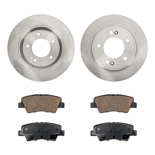 Image of KAX Rear Brake Kit, OE Brake Rotors and Ceramic Brake Pads | Fits Kia Soul 2014-2016, Kia Forte 2014-2016, Hyundai Veloster 2012-2015, Kia Forte5 2014-2016, Kia Forte Koup 2014-2016