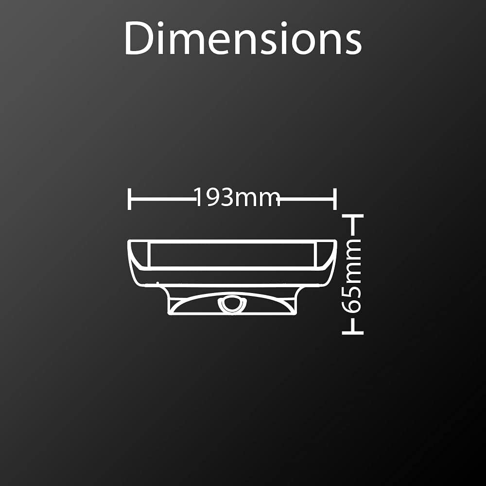 Diagram showing dimensions of the Xanlite APS300 light