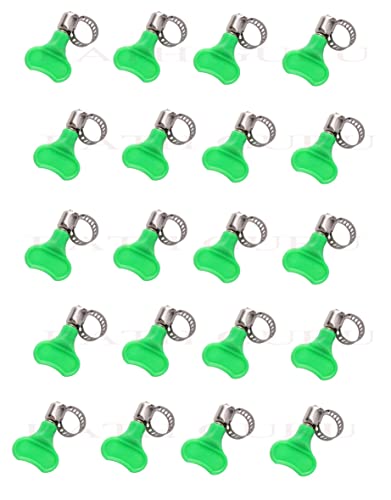 Image of BATH GURU Stainless Steel Hand Adjustable Worm Gear Key Type Hose Clamps 1 Inch Gas Water Tap Garden Pipe Clamp Clips for Plumbing Mechanical & Multi Uses (Pack Of 20, 1 Inch)