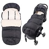 Baby-Fußsack für den Winter im Freien, Kinderwagen, wasserdichte Außenseite, weiches Lammwollfutter, entworfen für kalten Wind, Feuchtigkeitsschutz, geeignet -22 °C, universelle Passform, Kinderwagen