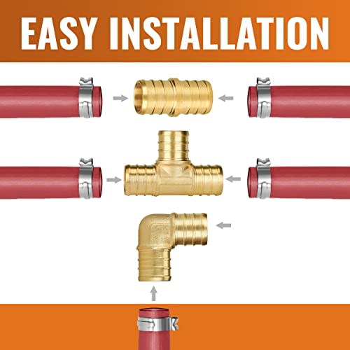 Image of SUNGATOR 30-Pack 3 /4 Inch PEX Fittings Kit, 10 Each Elbow Tee Coupling