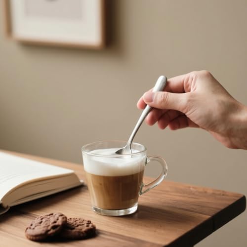 LDXDRU Lot de 48 cuillères à café, cuillères à café en acier inoxydable, cuillères à expresso, cuillères à dessert, petites cuillères pour cuisine et restaurant, passe au lave-vaisselle, argent – vue 7