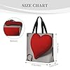 FSCEV Romantic Reds Heart Tote Bags For Shopping Work Travel Vacation Grocery Bags #5