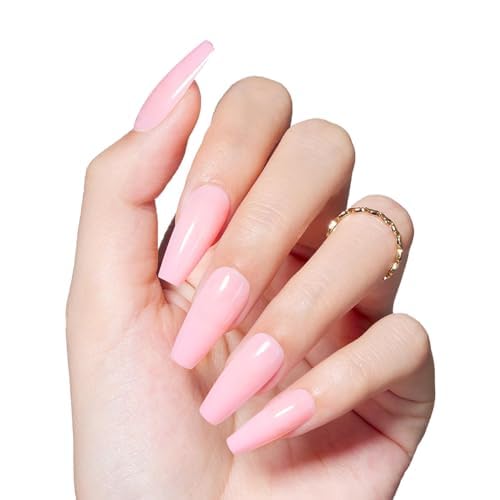 Miniatura 8 de Beetles - 240 puntas de uñas de gel color rosa, tamaño mediano, puntas de uñas suaves de cobertura completa para una fácil extensión de uñas, 15