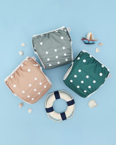 Image of ALVABABY Large Cloth Swim Diaper 3pcs Baby /Toddler /Infant Snap Reusable Adjustable Swimming Diaper Baby Boy and Girl 3ZSWY72A