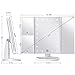Wondruz Makeup Mirror Vanity Mirror with Lights, 1x 2X 3X Magnification, Lighted Makeup Mirror, Touch Control, Trifold Makeup Mirror, Dual Power Supply, Portable LED Makeup Mirror, Women Gift