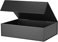 ROSTELACK Black Magnetic Gift Box 11.9x8.5x3.3" - Luxury Closure Lid for Bridesmaid, Birthday, Wedding Presents
