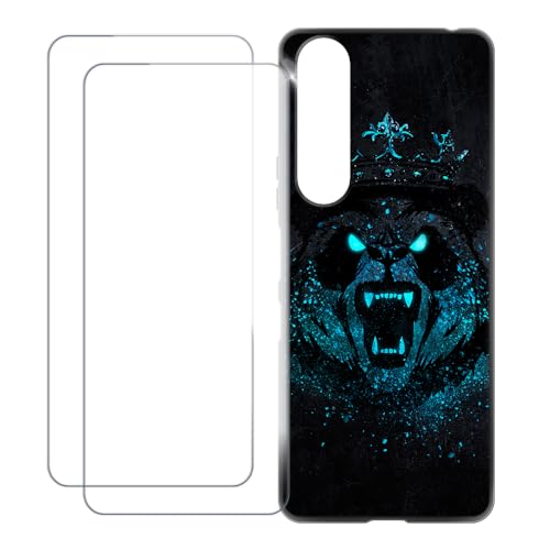 UOGNADGD Sony Xperia 1 III �Ƃ̌݊������� �J�X�^���J���t���P�[�X�{�����K���X�ی�t�B����2���t�� ? �Ռ��z�������h�~ (�{���Ă���p���_)