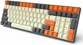 RK ROYAL KLUDGE RK100 Wireless Mechanical Keyboard, Bluetooth5.1/2.4G/Wired 96% Full Size 100-Key Hot Swappable Gaming Keyboard with LED Backlit, Blue Switch for Mac Windows, Carbon