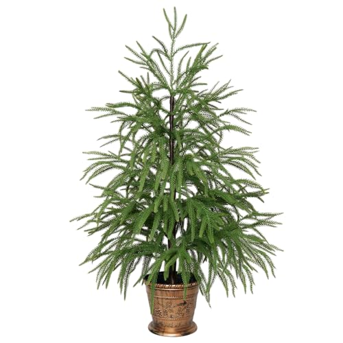 XmasExp 3ft Norfolk Pine Tree Artificial Faux Potted Christmas Tree for Front Porch Indoor Outdoor...