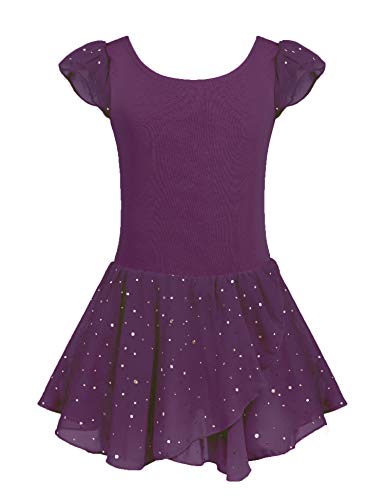 ArshinerGirls Ruffle Sleeve Ballet Dance Dress Tutu Skirted Leotard