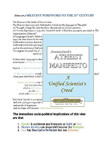 Image of ArtemisSmith's ATHEIST MANIFESTO a Unified Scientist's Creed
