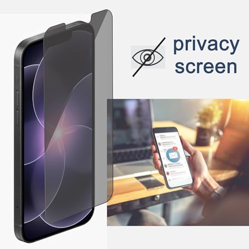 Ailun Privacy Screen Protector for iPhone 17e / iPhone 16e / iPhone 14 / iPhone 13 / iPhone 13 Pro [6.1 Inch] 2 Pack Anti Spy Private Tempered Glass Case Friendly [Not for iPhone 16 6.1 Inch]