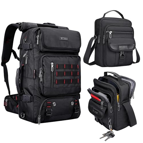 WITZMAN Carry on Travel Backpack for Men Airline Approved Convertible Nylon Duffle Backpack and Crossbody Bags Lightweight Casual Messenger Bag